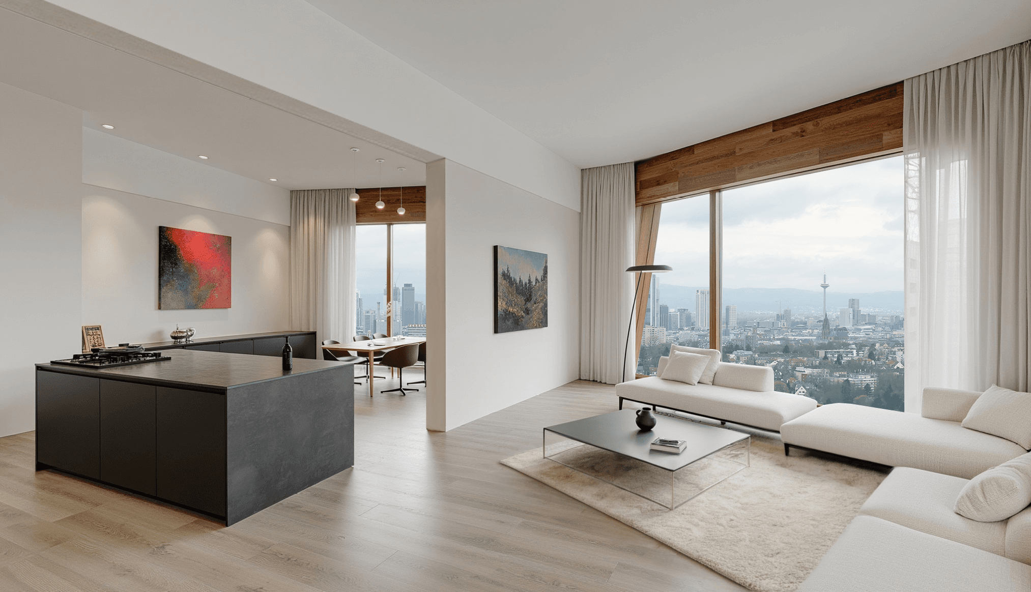 Modern minimalist apartment interior render – AR Arch Studio Montevideo Uruguay
